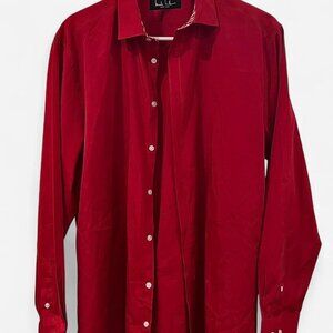 Nicole Miller Men’s Red Long Sleeve Button-Up Shirt – Size M